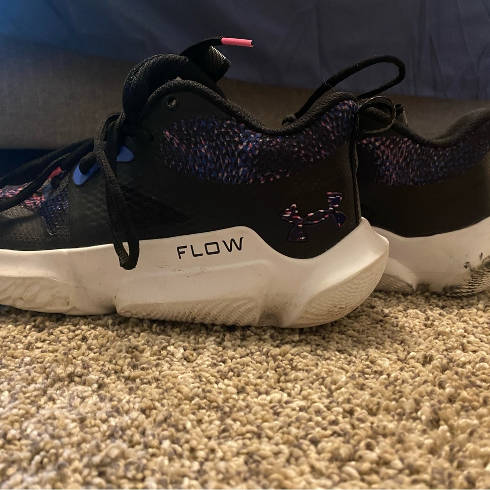 Under Armour Kids' Black and Purple Sneakers